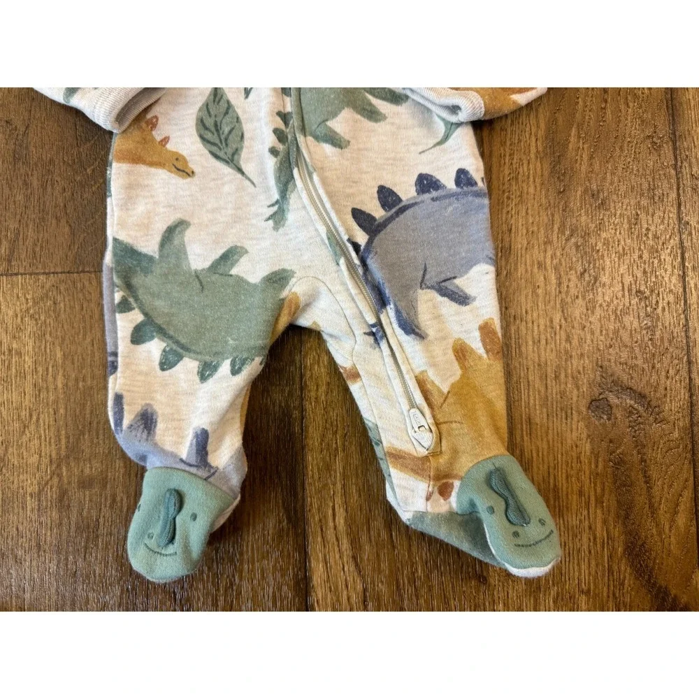 Carters Preemie Baby Boy Sleeper Dinosaur Feet‎ Outfit Zipper Cotton Reborn Doll